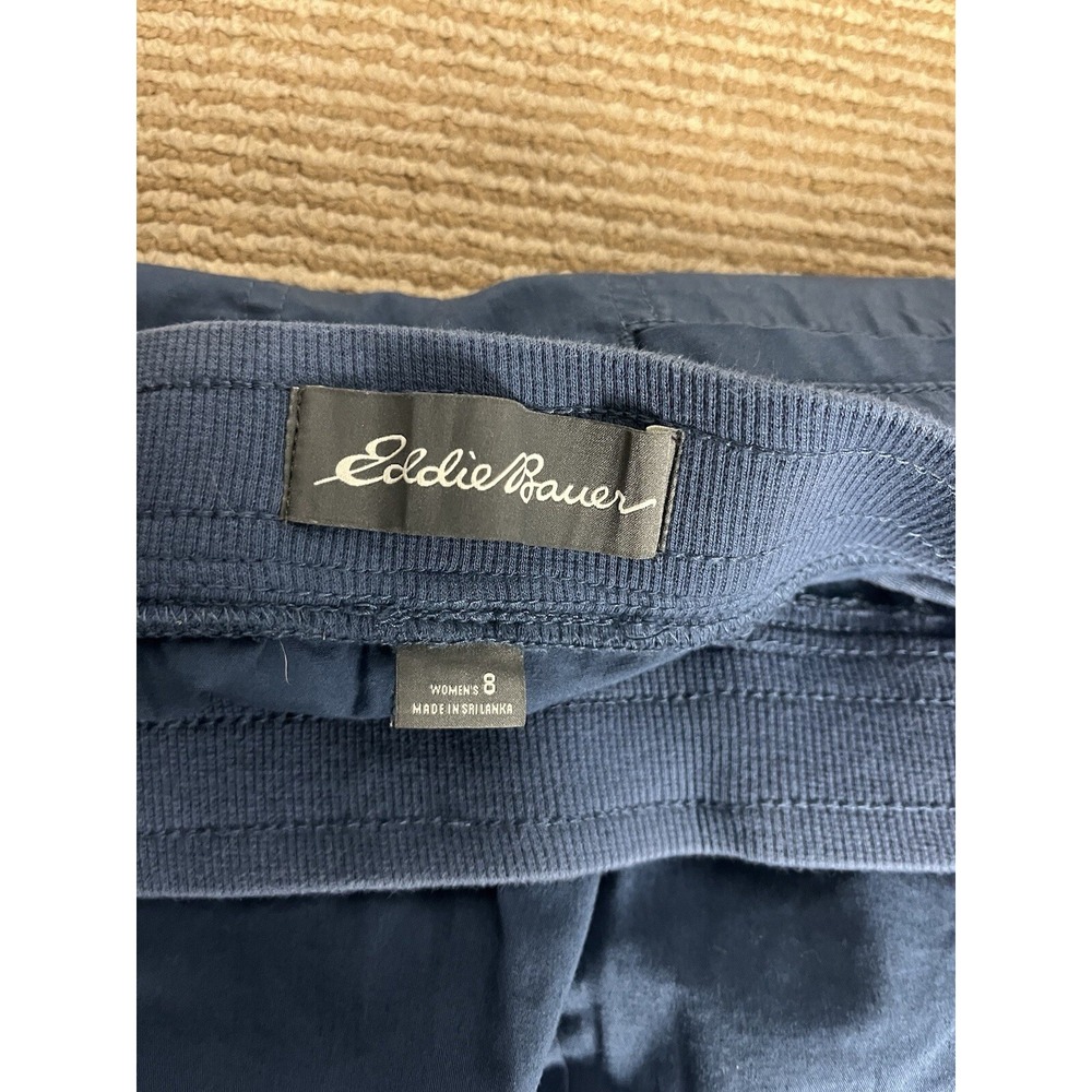 Eddie Bauer Pants Women 8 Navy Blue Cargo Pockets Cotton Blend Hiking Outdoor - Picture 2 of 12